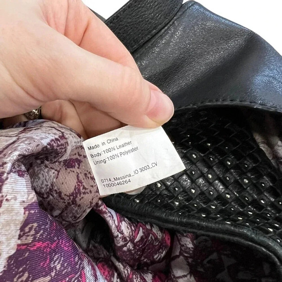 Elliott Lucca Black Leather Studded Large Tote - Picture 6 of 6